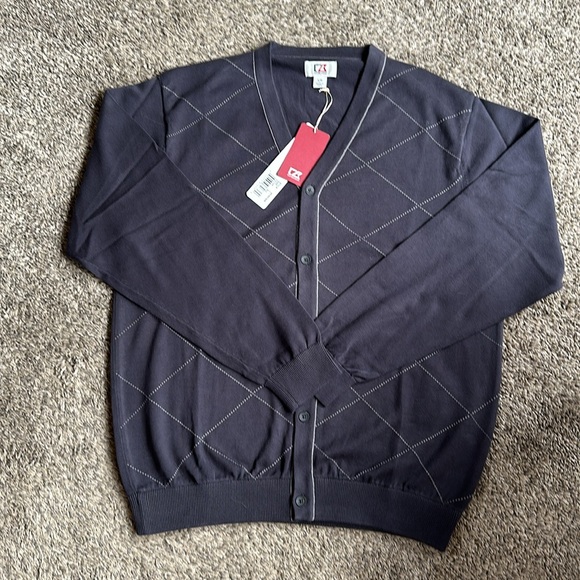 NWT Cutter & Buck Gray Argyle Men's Sweater Size Large - Picture 3 of 7